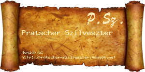 Pratscher Szilveszter névjegykártya